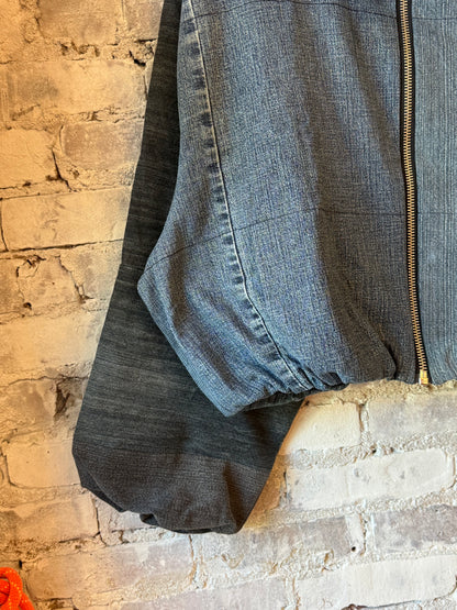 Namai Shira Denim Puffer Bomber Jacket - Assorted Washes Dim Gray