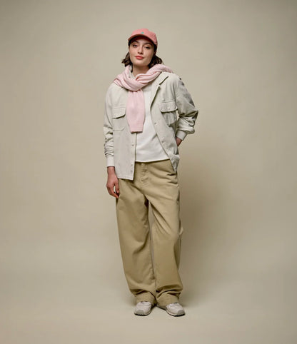 Retro Fleece Sweatshirt With Open Edge On Hem - Cashew - DUNE + SALT