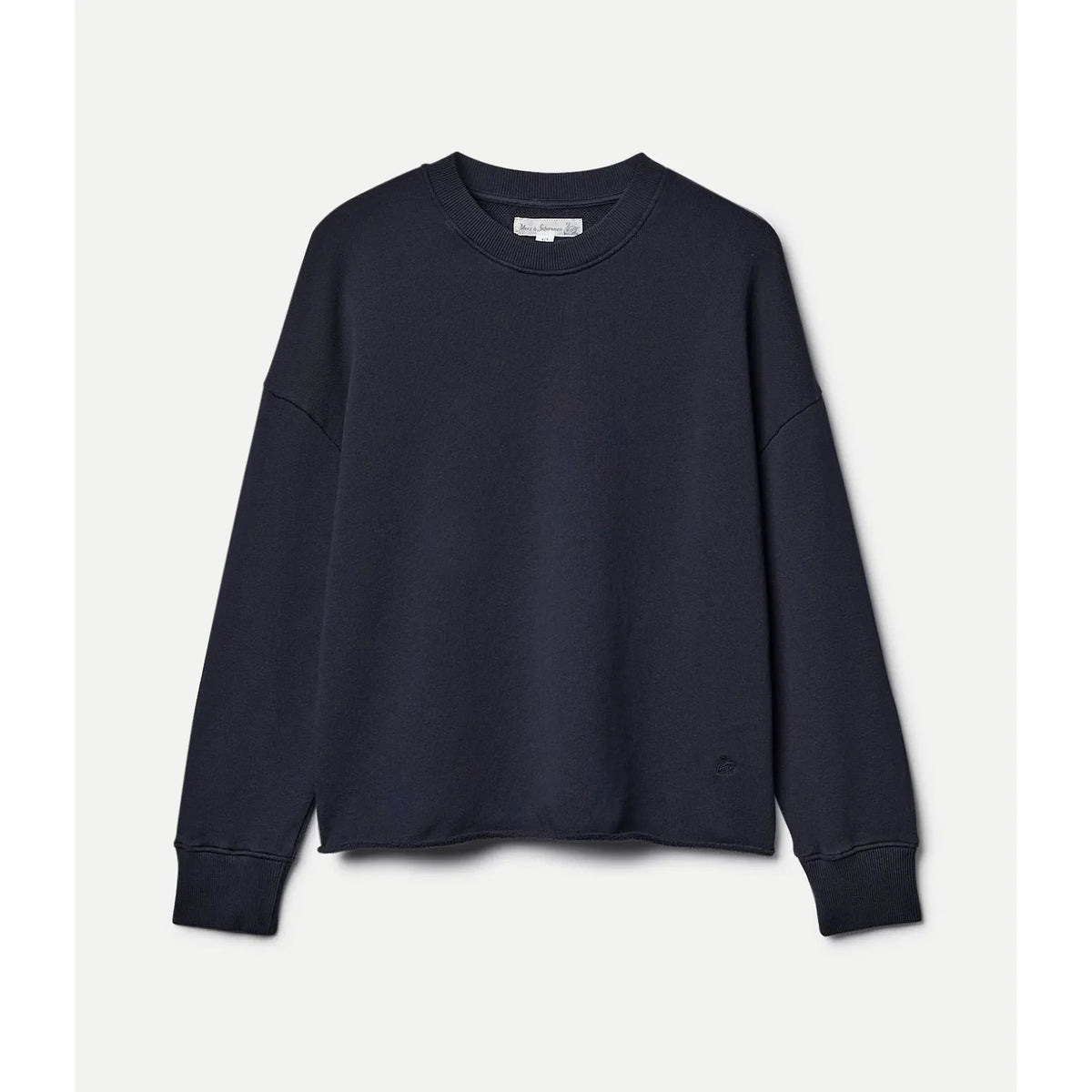 Merz b. Schwanen Retro Fleece Sweatshirt With Open Edge On Hem - Charcoal Dark Slate Gray