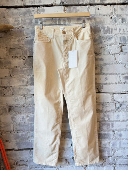 Closed Women's Milo Straight Corduroy Pants - Whipped Cream Gray