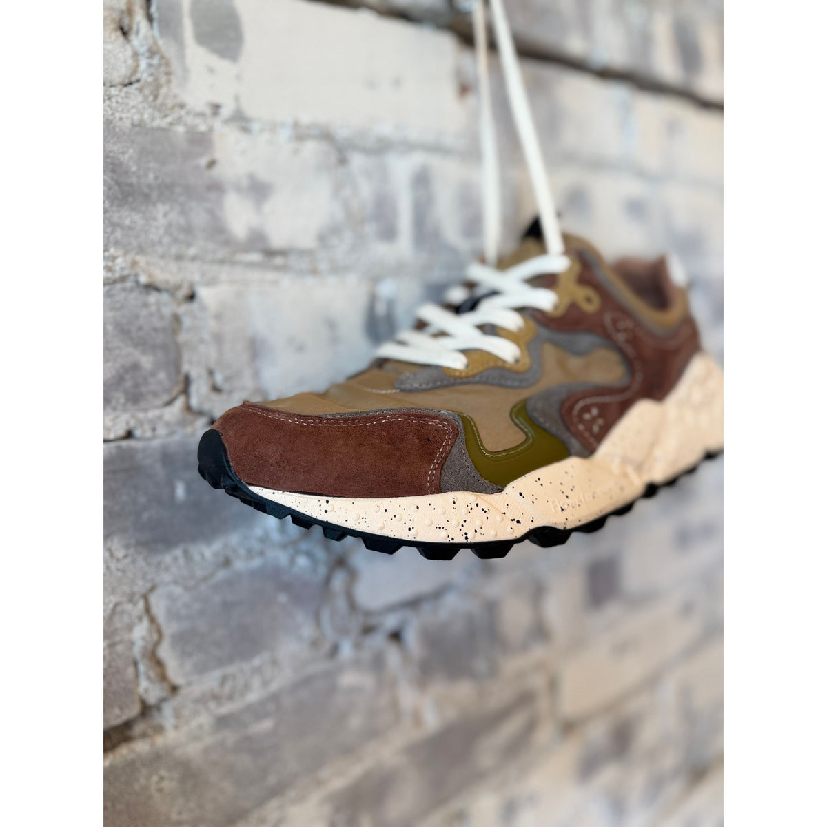 Rulis Suede/Nylon Sneaker - Brown/Cognac/Taupe