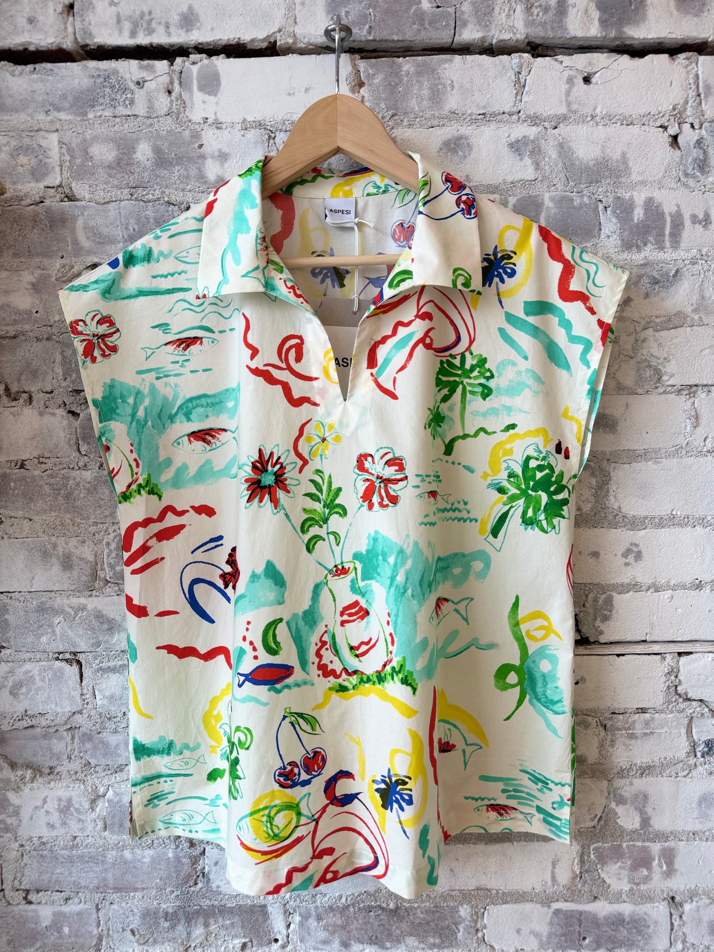 Sleeveless Viscose Top - Stamp Multi - DUNE + SALT