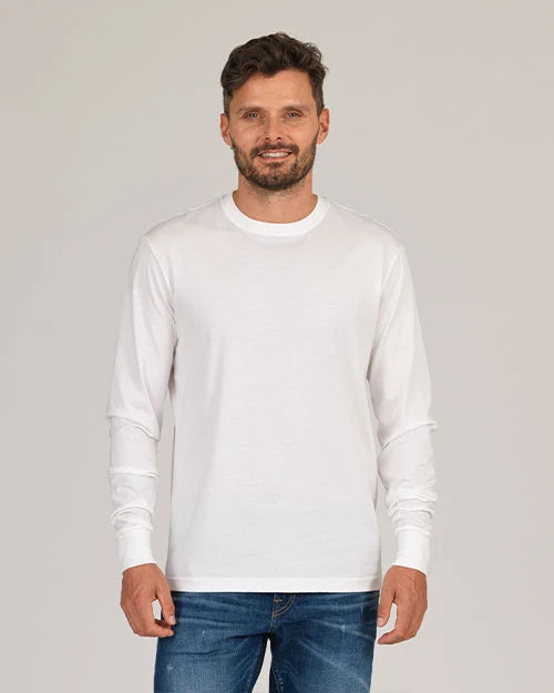 Ace Rivington Super Soft Supima LS Tee - White Lavender