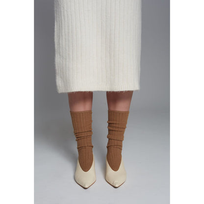 Ali Ribbed Sock - Camel