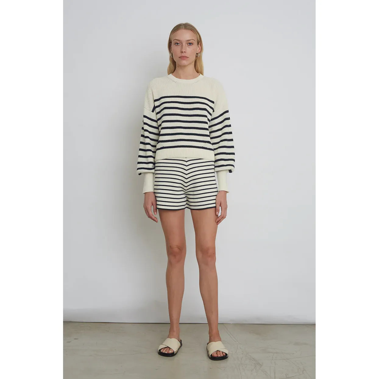 Lea Stripe Short - Ivory/Navy - DUNE + SALT