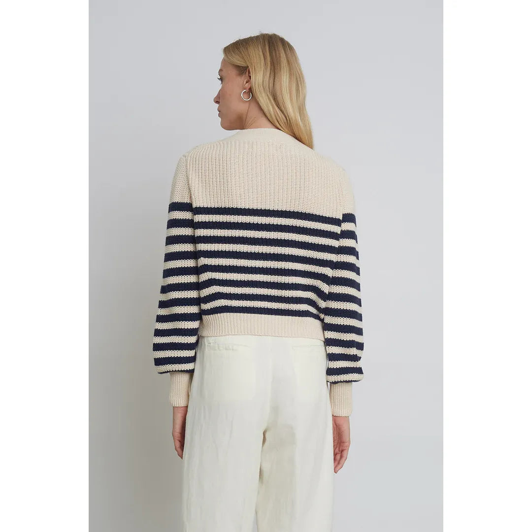 Isla Stripe Cardi - Ivory/Navy - DUNE + SALT