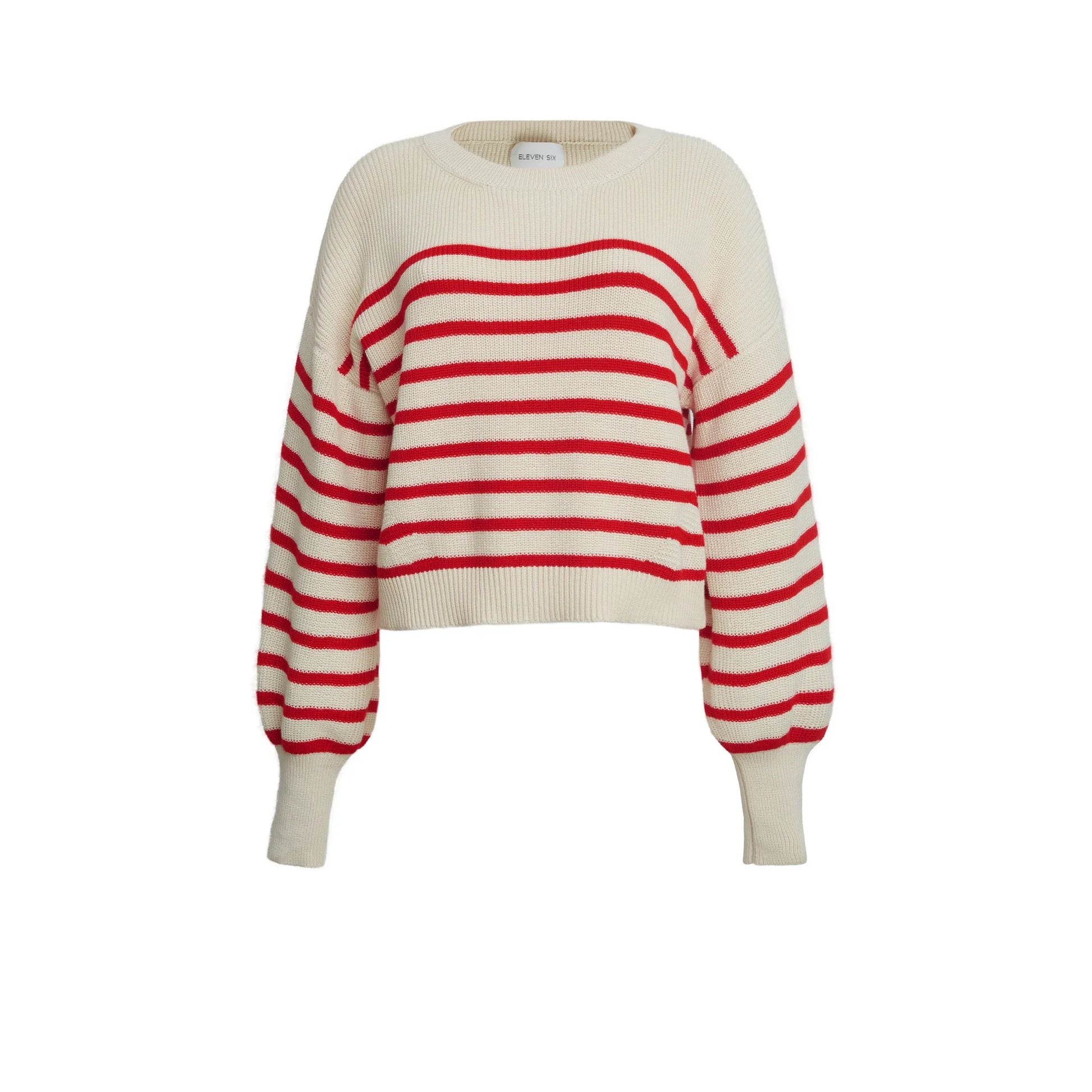Layla Stripe Sweater - Ivory/Rosso - DUNE + SALT