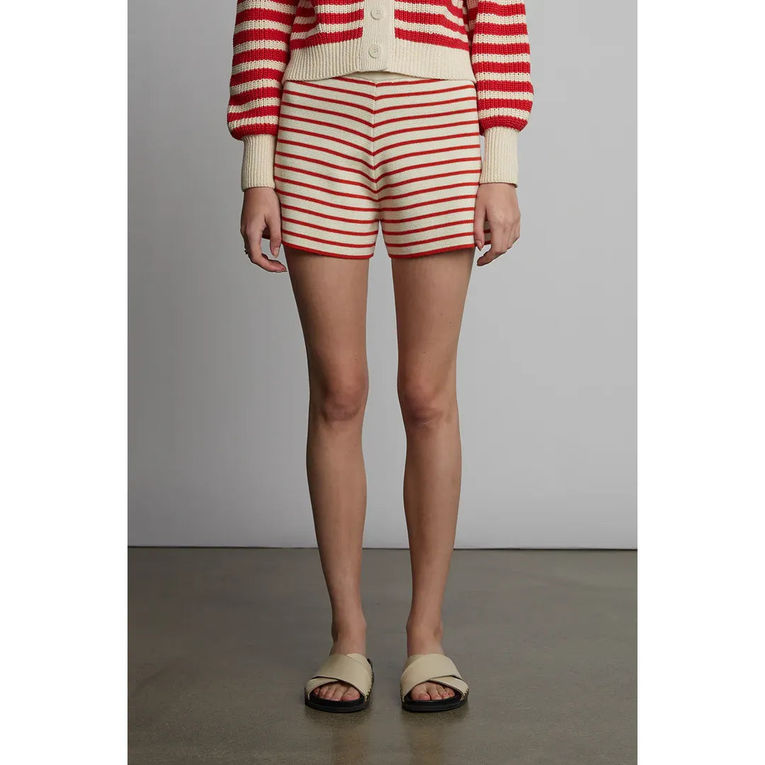 Lea Stripe Short - Ivory/Rosso - DUNE + SALT