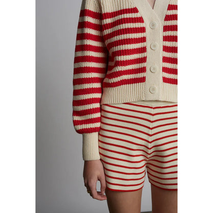 Lea Stripe Short - Ivory/Rosso - DUNE + SALT