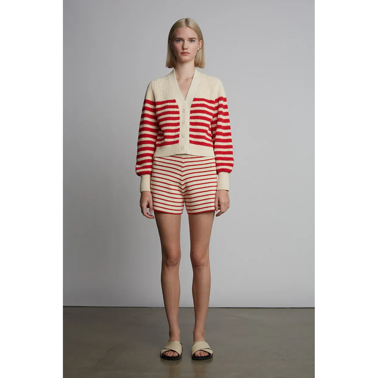 Lea Stripe Short - Ivory/Rosso - DUNE + SALT