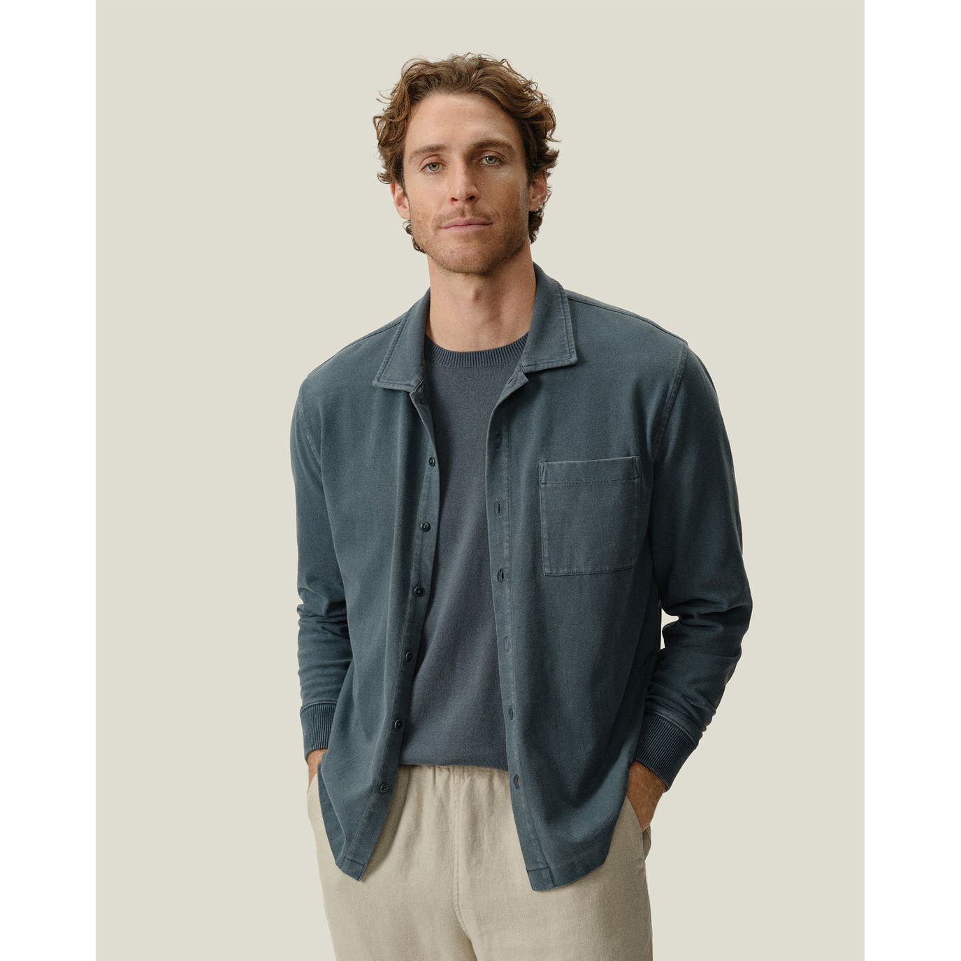 Caza Knit Shirt - Lake - DUNE + SALT