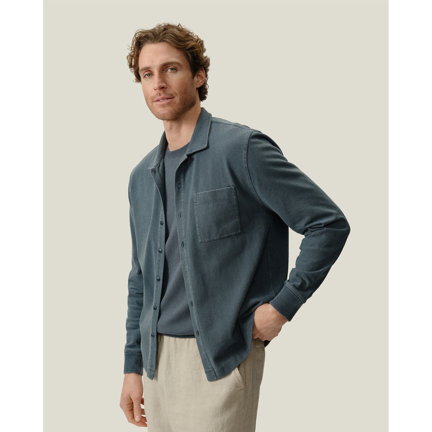 Caza Knit Shirt - Lake - DUNE + SALT