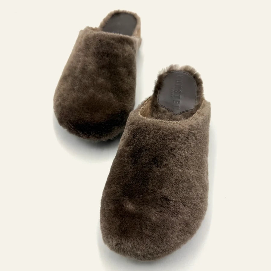 Ella Cashmere/Lambswool Clog - Umber "Inside Out"