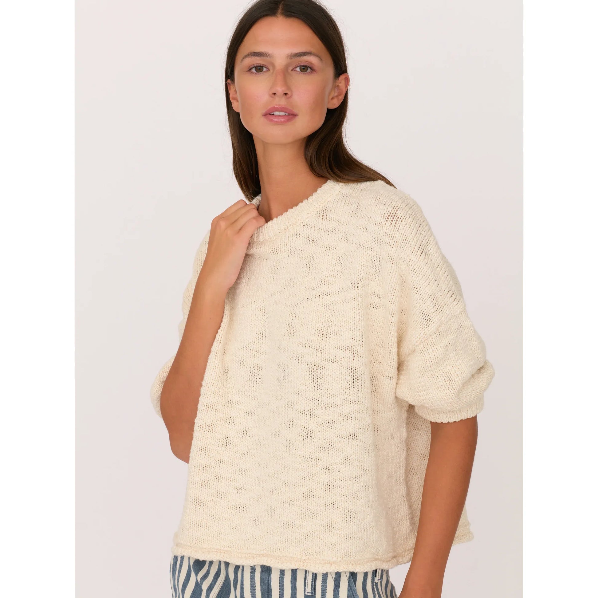3/4 Sleeve Sweater - Ivory - DUNE + SALT