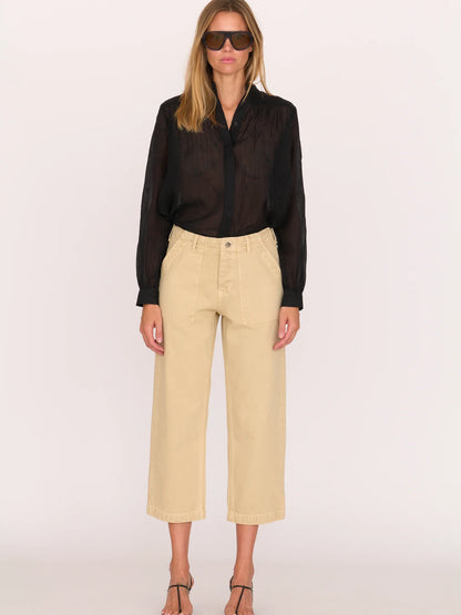 Alex Mid-Rise Utility Cotton Jean - White
