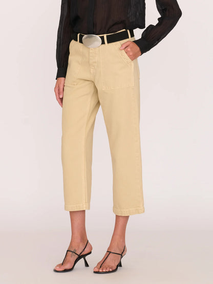 Alex Mid-Rise Utility Cotton Jean - White