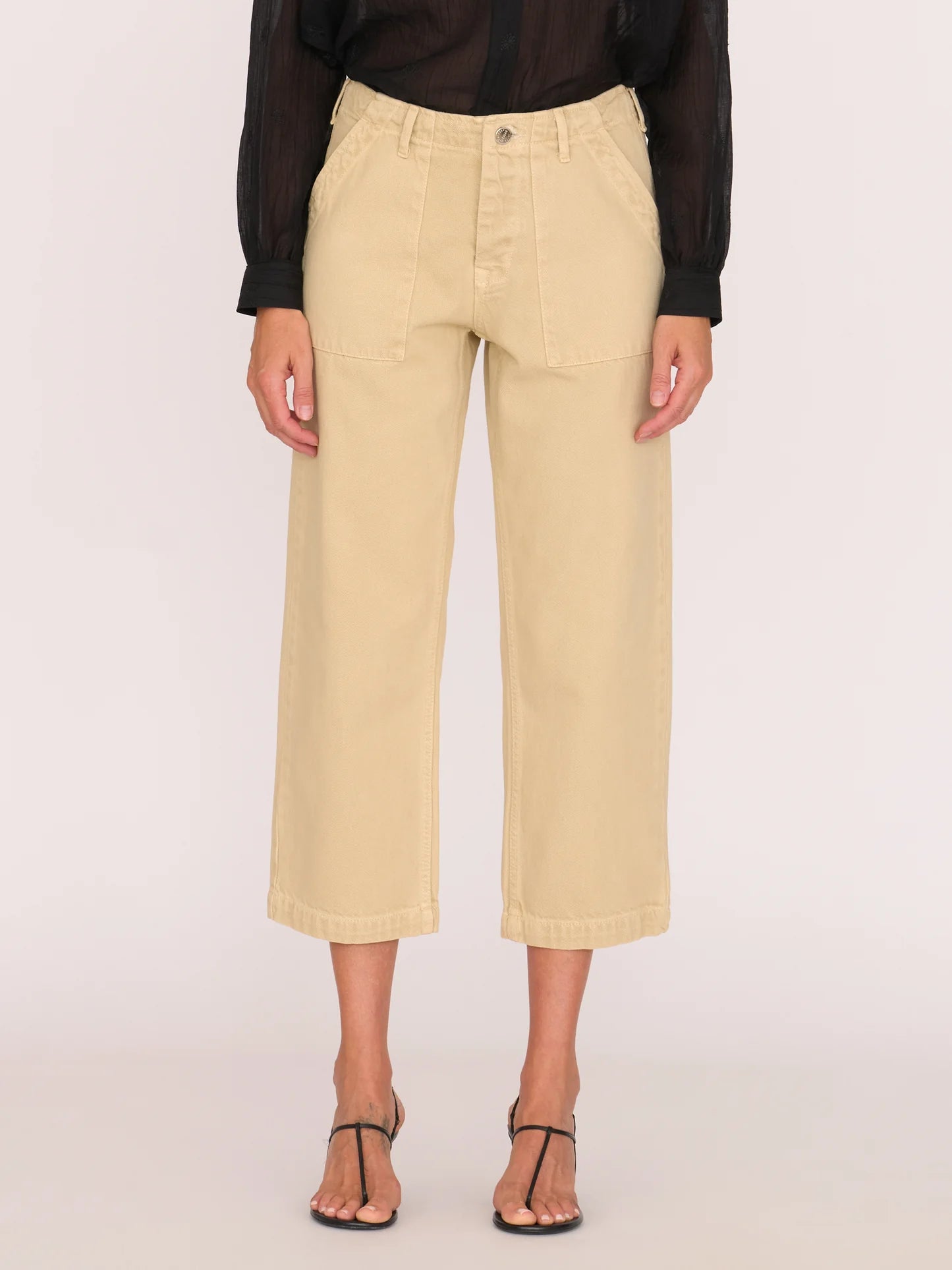 Alex Mid-Rise Utility Cotton Jean - White