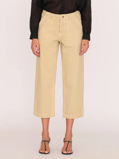 Alex Mid-Rise Utility Cotton Jean - White