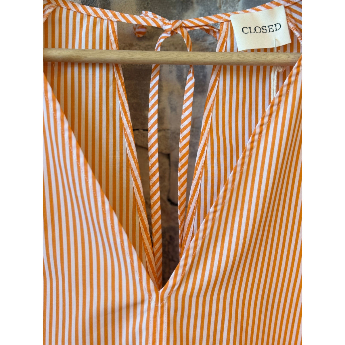 Closed Women's V-Neck Poplin Blouse – Spice Orange Dark Khaki