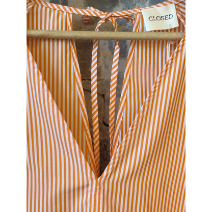 Closed Women's V-Neck Poplin Blouse – Spice Orange Dark Khaki