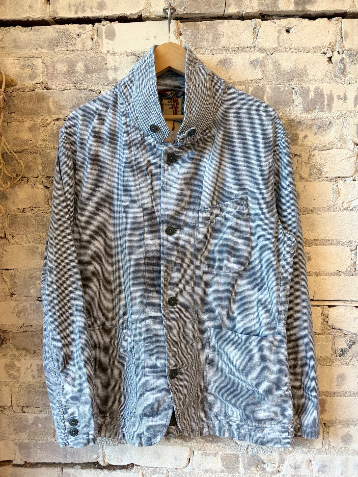 Tropical Trap Blazer - Blue/White Houndstooth - DUNE + SALT