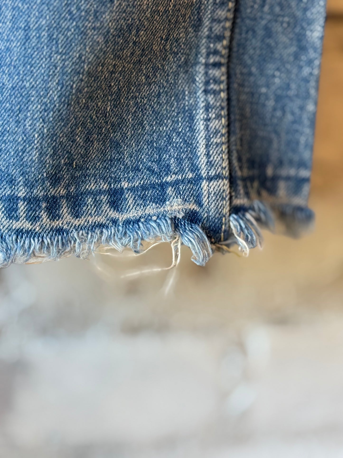 13.5oz Selvedge Denim Narrow Straight Cut - Dark Distress - DUNE + SALT