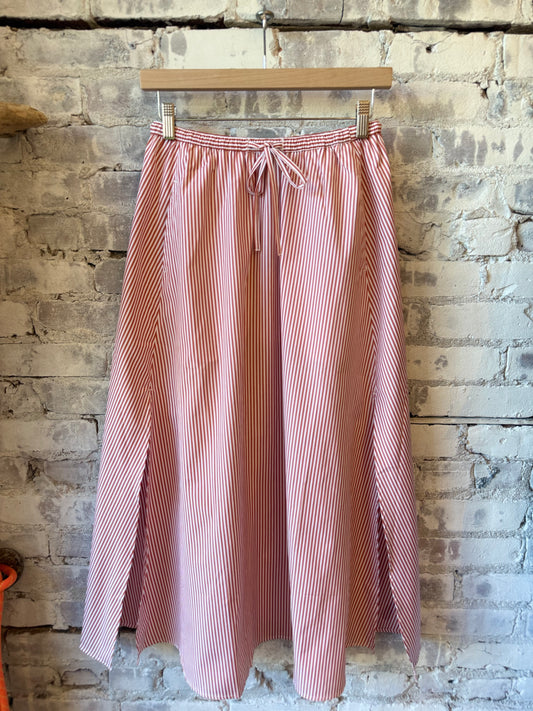 Gathered Cotton Skirt – Brick Red