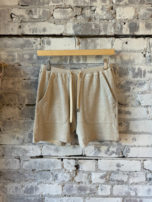 Kepani Raffy Fleece Sweat Shorts - Oatmeal Dark Sea Green