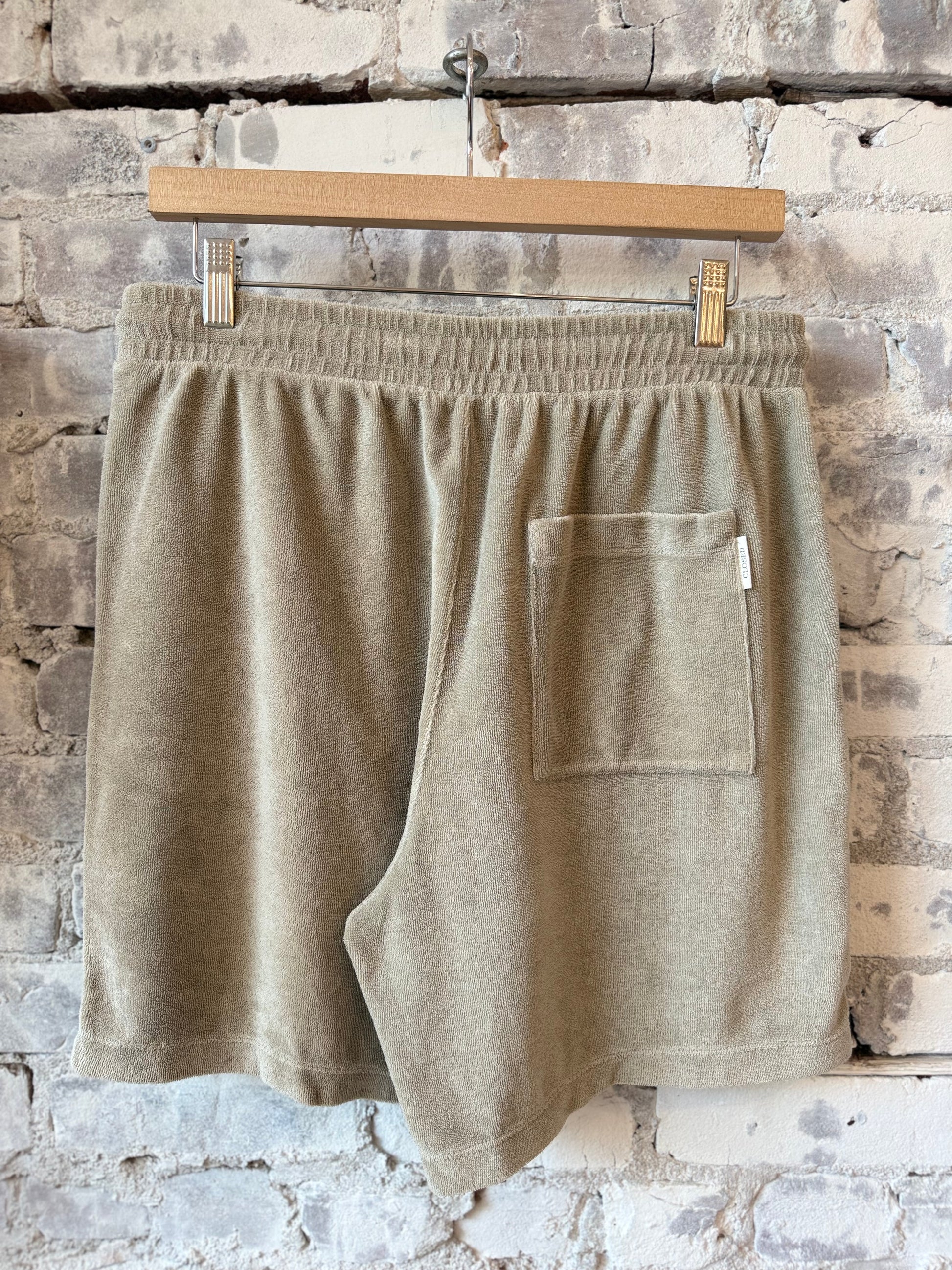 Closed Men's Terry Cloth Shorts - Mud Grey Rosy Brown