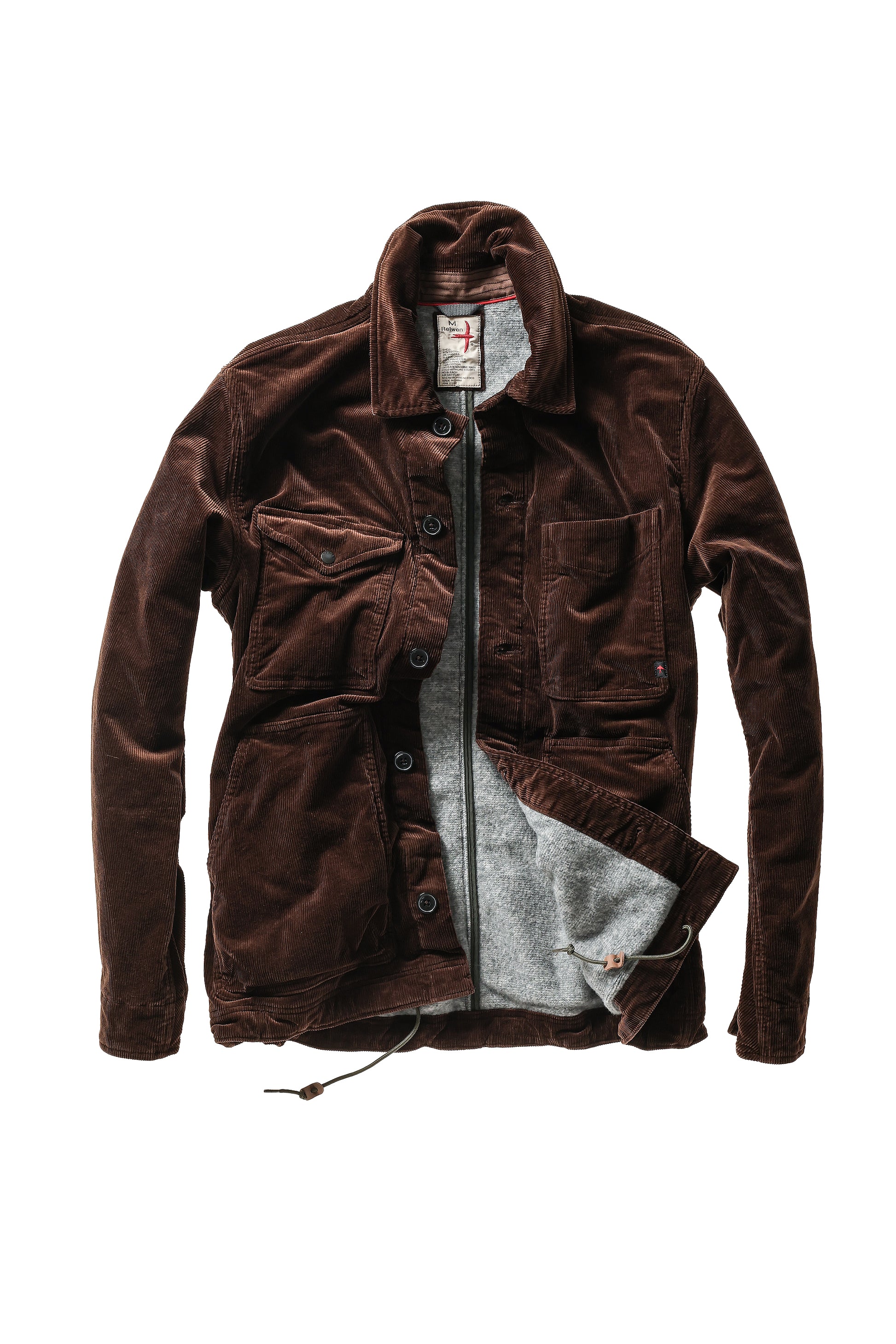 Piled-Lined Chore Coat - Hickory Cord - DUNE + SALT