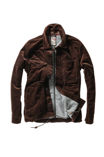 Piled-Lined Chore Coat - Hickory Cord - DUNE + SALT