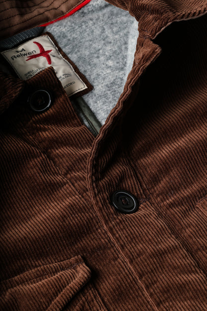 Piled-Lined Chore Coat - Hickory Cord - DUNE + SALT