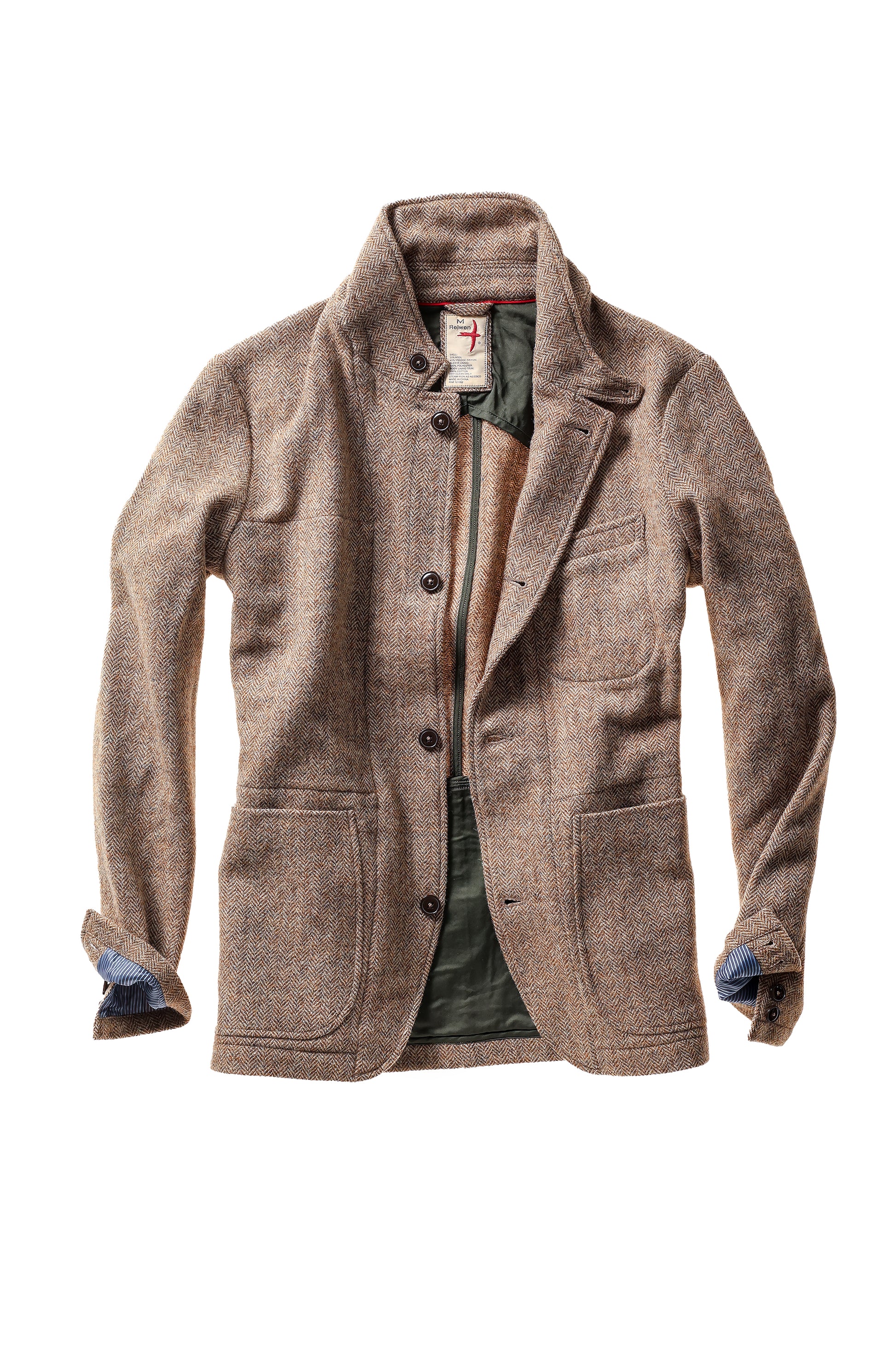 Heritage Trap Blazer - Ash Brown Herringbone - DUNE + SALT
