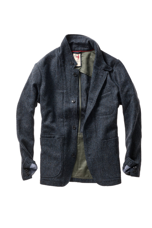 Heritage Trap Blazer - Bright Blue/Navy Twill - DUNE + SALT