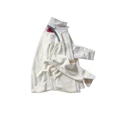 Pique Fleece Workshirt - Chalk Heather - DUNE + SALT