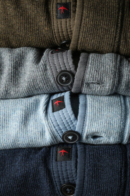 French Rib Henley - Navy Heather - DUNE + SALT