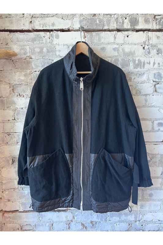 High Density Twill Reversible Military Jacket - Black - DUNE + SALT