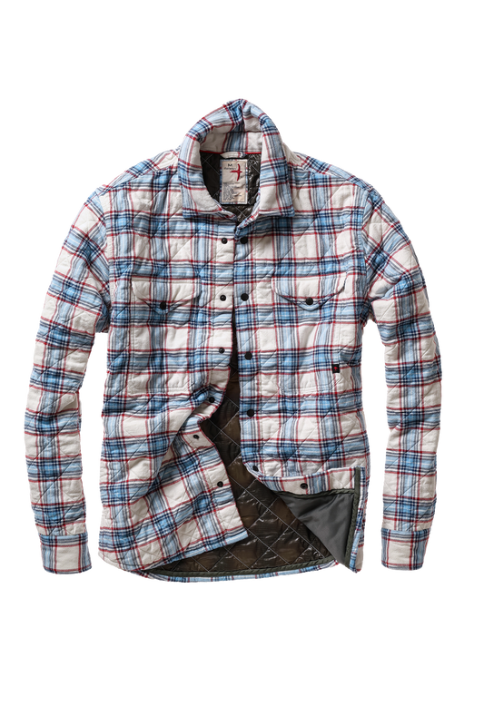 Relwen Qltd Flannel Shirtjacket - White Multi Plaid Black