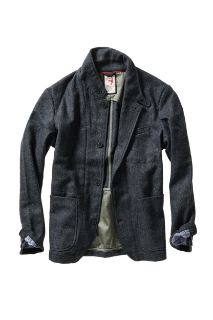 Relwen Heritage Trap Blazer - Blue/Black Twill Black
