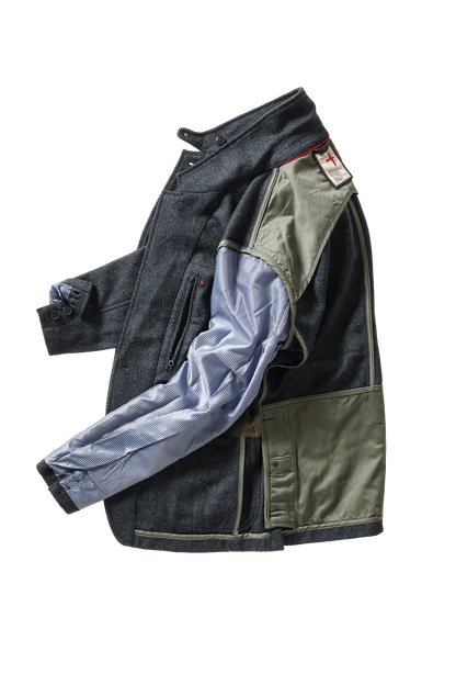 Relwen Heritage Trap Blazer - Blue/Black Twill Black