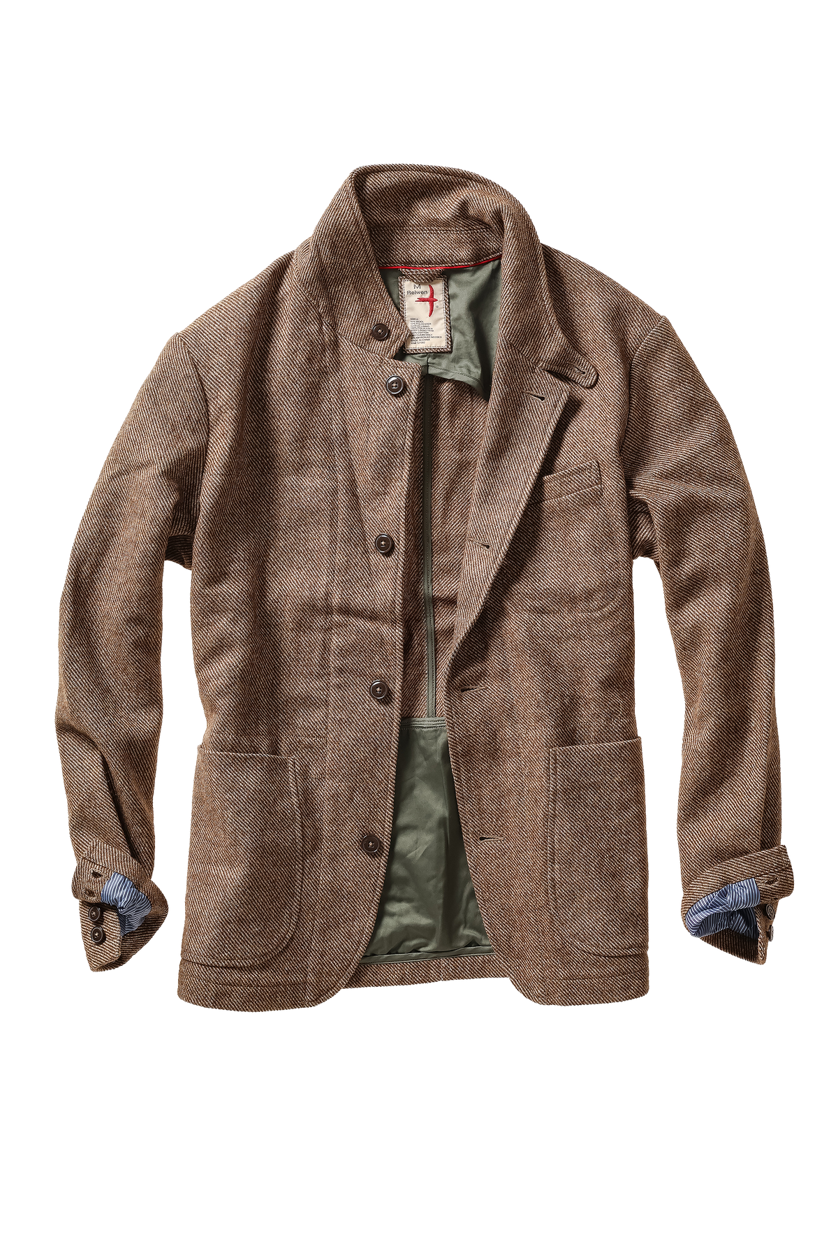 Relwen Heritage Trap Blazer - Rustic Brown Twill Black