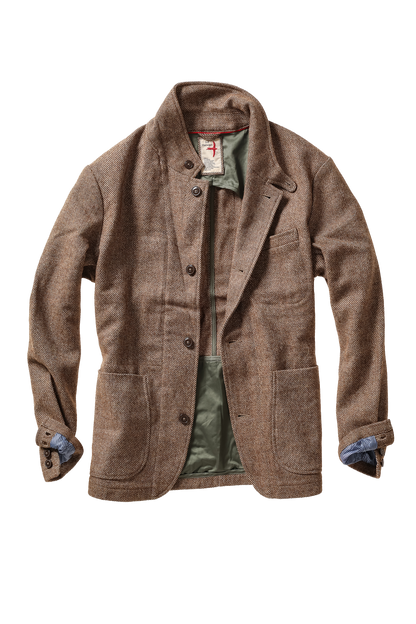 Relwen Heritage Trap Blazer - Rustic Brown Twill Black