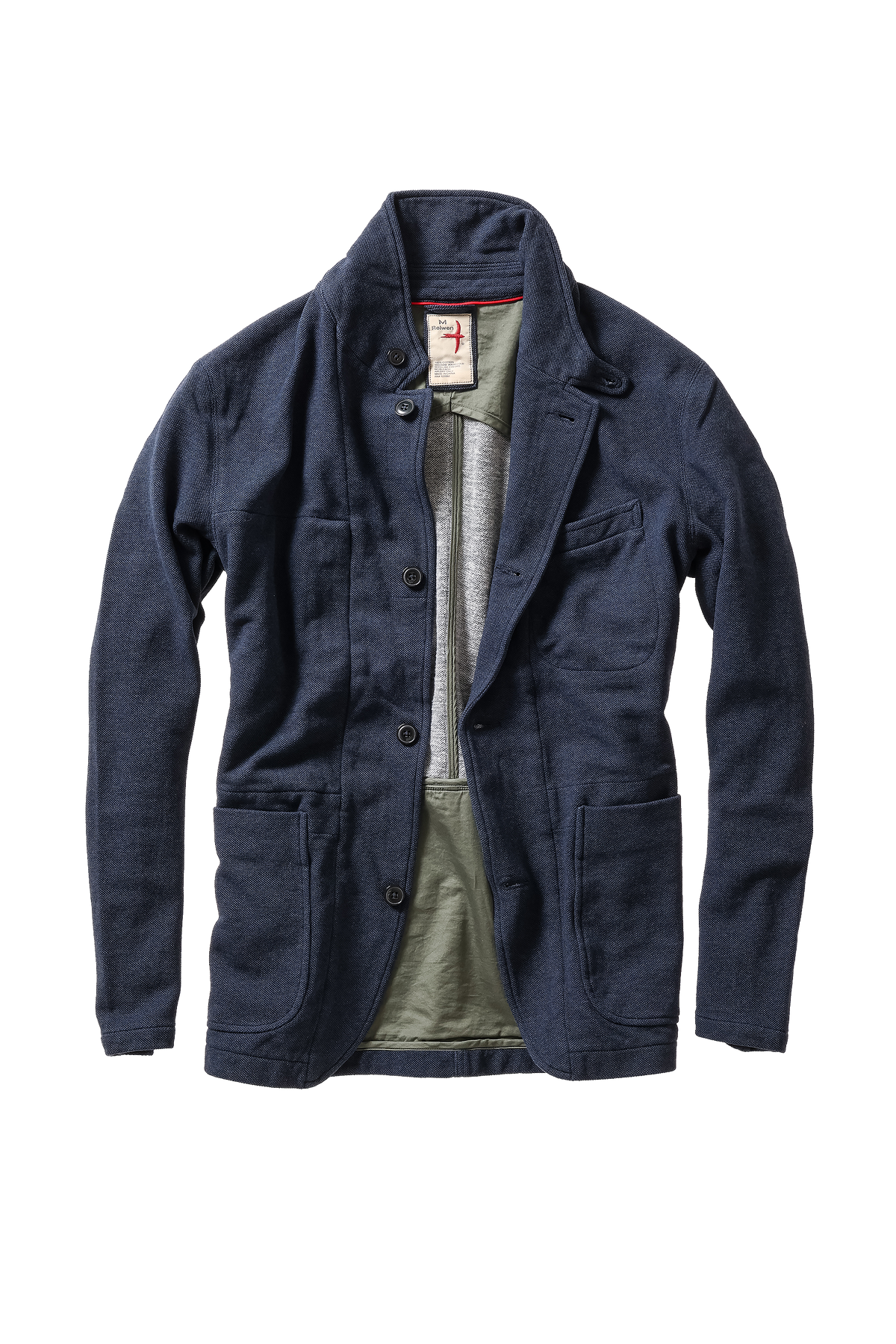 Relwen Pique Trap Blazer - Navy Heather Dark Slate Gray