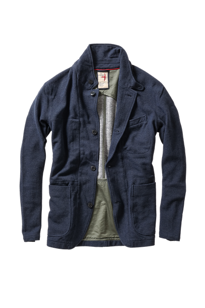 Relwen Pique Trap Blazer - Navy Heather Dark Slate Gray