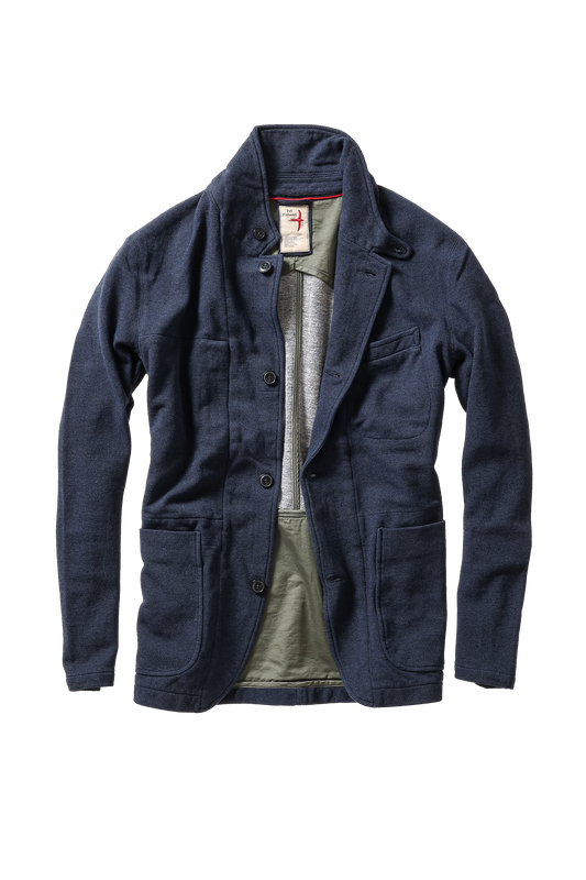Relwen Pique Trap Blazer - Navy Heather Dark Slate Gray