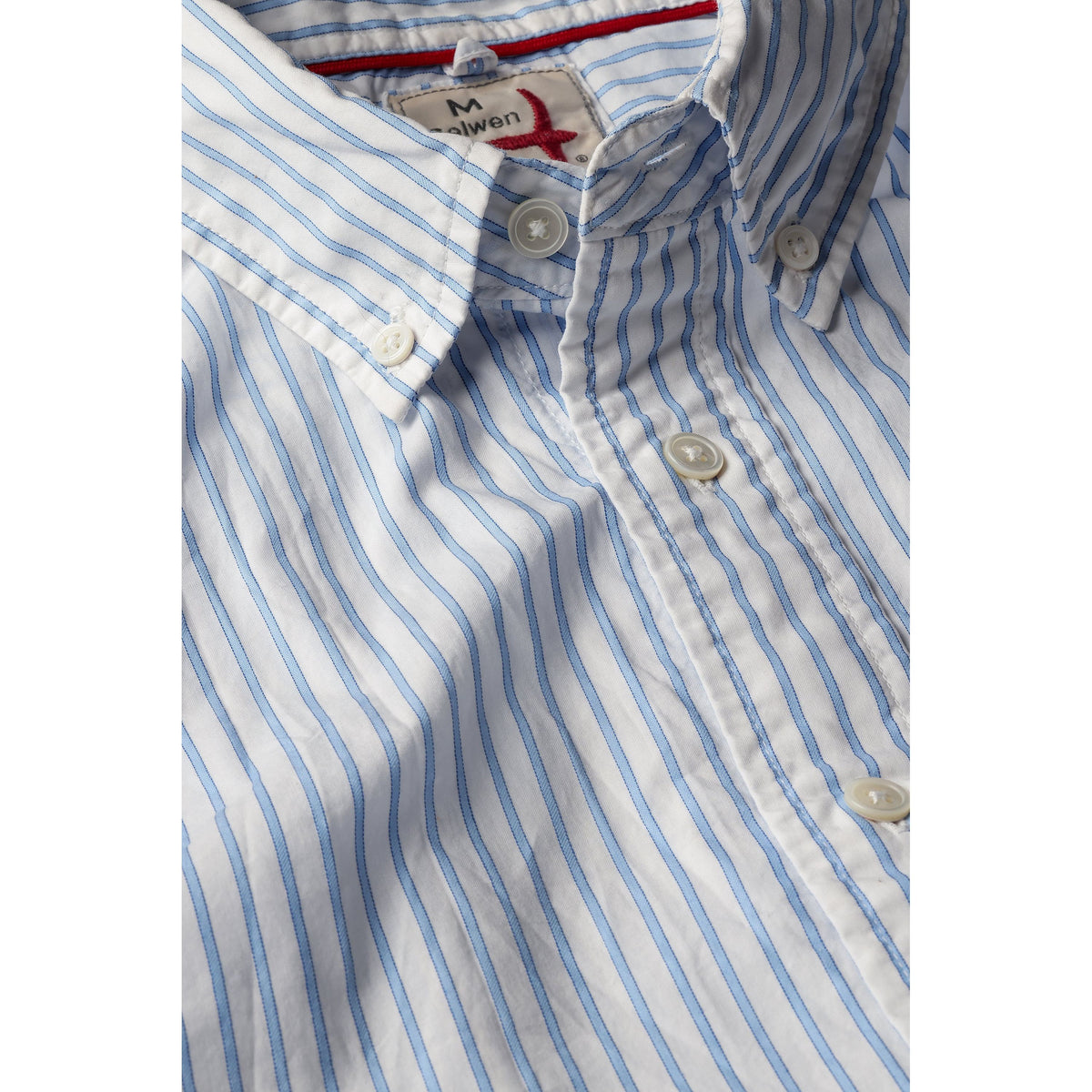 Relwen Dress Blues - White w/Blue Dobby Stripe Light Gray