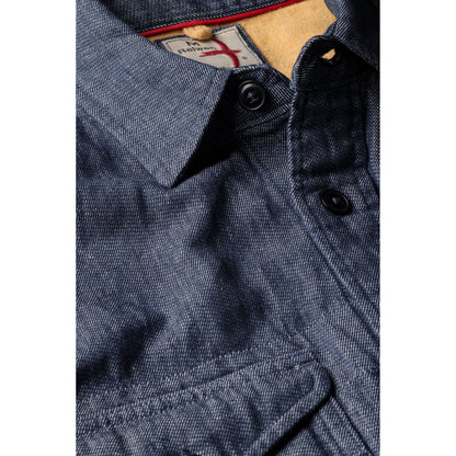 Relwen Utility Workshirt - Indigo Yarn-dye Twill Dark Slate Gray