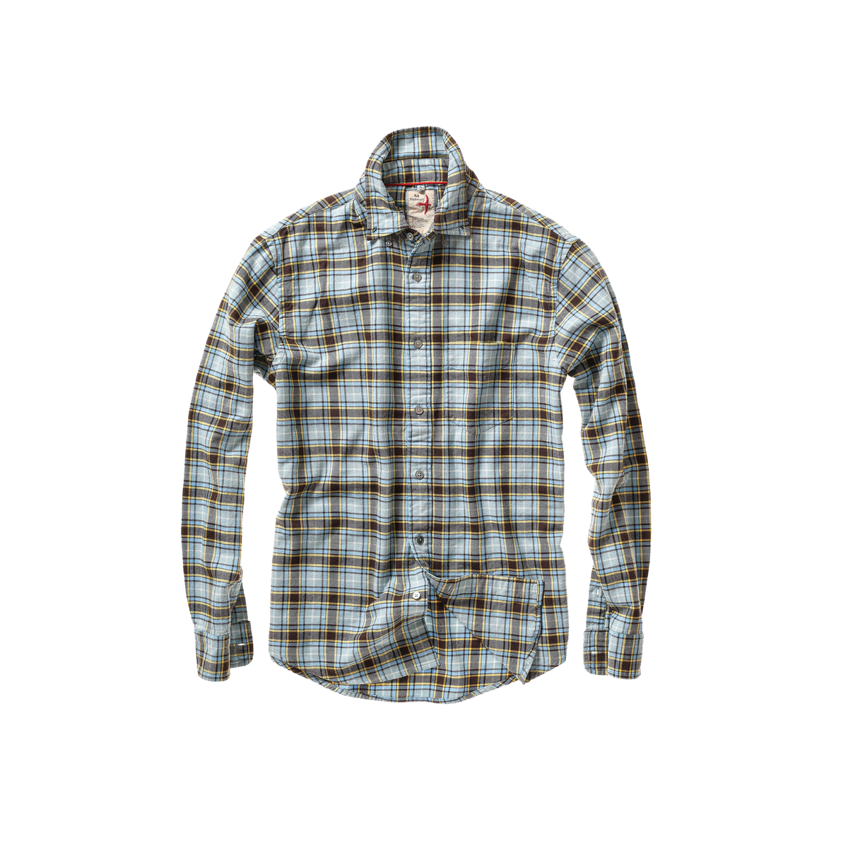 Relwen Flyweight Flannel - Pale Blue/Brown Multi Black