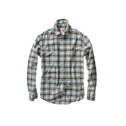 Relwen Flyweight Flannel - Pale Blue/Brown Multi Black