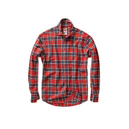 Relwen Flyweight Flannel - Red/Navy Plaid Black